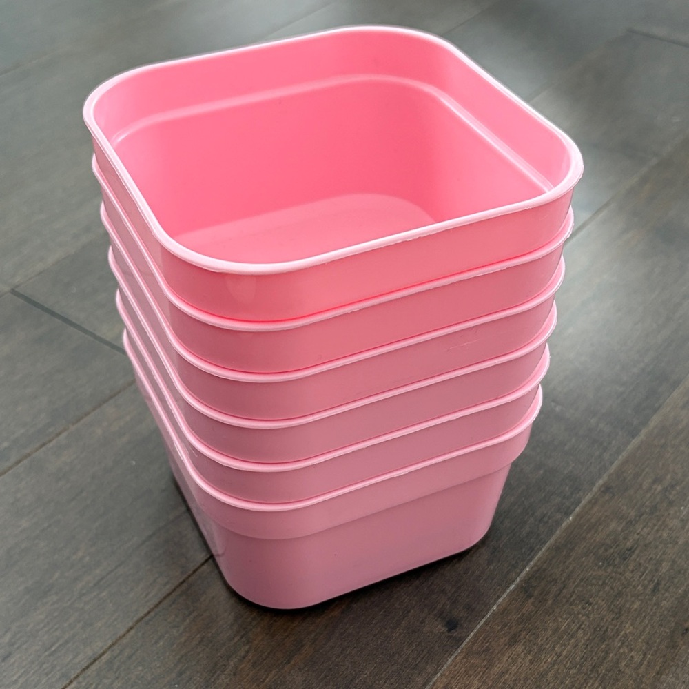 MICHAELS Pink Square Storage Containers, Plastic Home Organization Basket